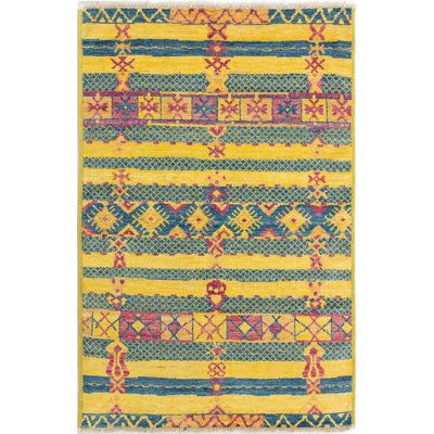 Tapis en laine 5 pi 1 x 7 pi 10 laine one-of-kind à la main-noué la 2010 Céline