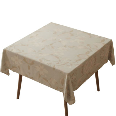 Premium Tablecloth (55 x 55 Inches), 50% Cotton & 50% Polyester, Washable & Ironable | Machine Wash Safe at 86°F, Tumble Dryer Safe | Elegant Design for Dining Room & Special Occasions, Easy Care & Durable