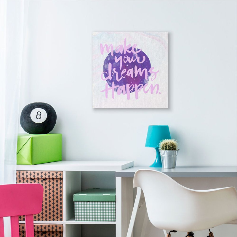 «Inspirational Dreams Happen Stars» par Jennifer Paxton Parker - impression d'art graphique, Toile tendue