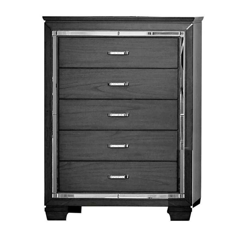 Commode 5 tiroirs, Gris