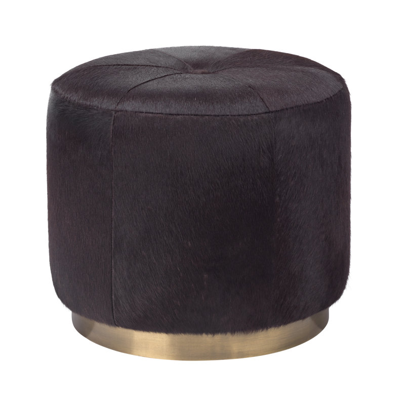 Repose-pieds rond avec rangement 18,5 po Thackeray, Velours brun