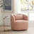 Jaydin Coral 34" Wide Textured Linen Weave Upholstered Swivel Barrel Chair-444774937