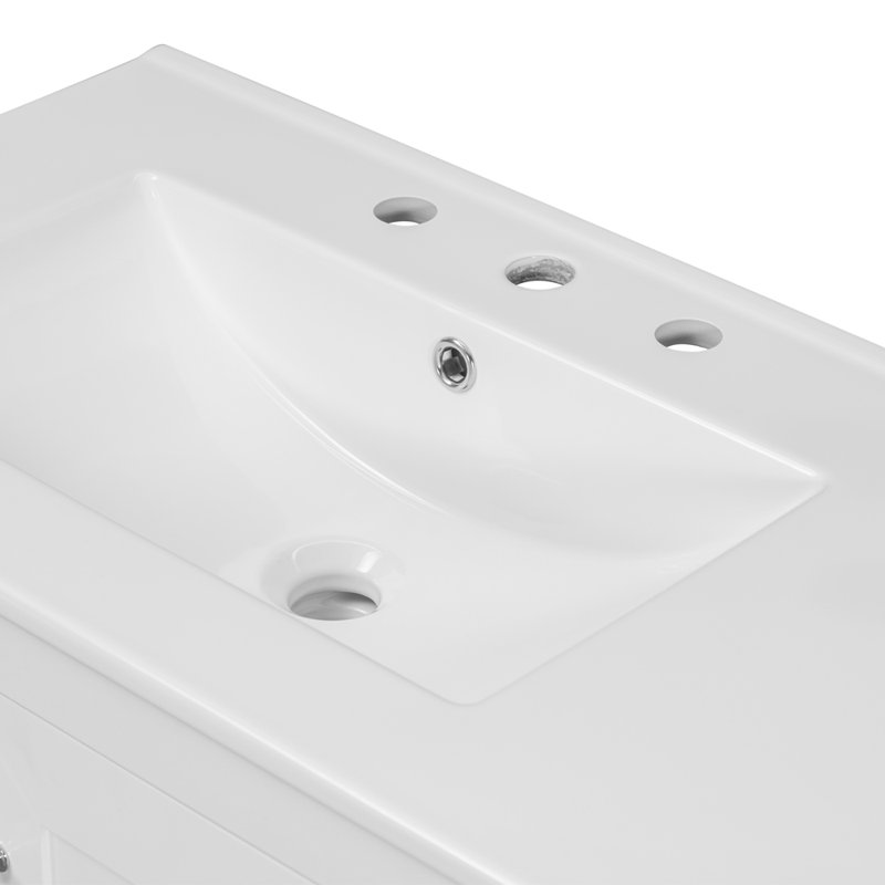 Meuble-lavabo 36 po avec lavabo en céramique, Blanc