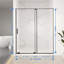 Semi-Frameless Sliding Shower Door, 5/16"(8Mm) Clear SCGG Tempered Glass, Cut Adjustable Width 4"