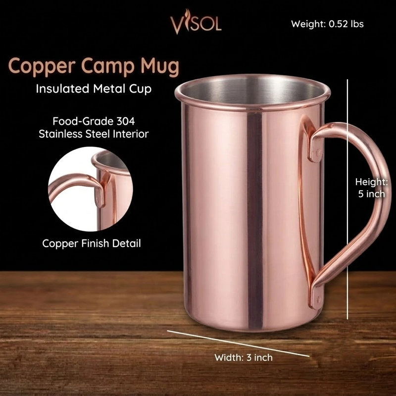 Visol Copper Camp Mug with Engraving