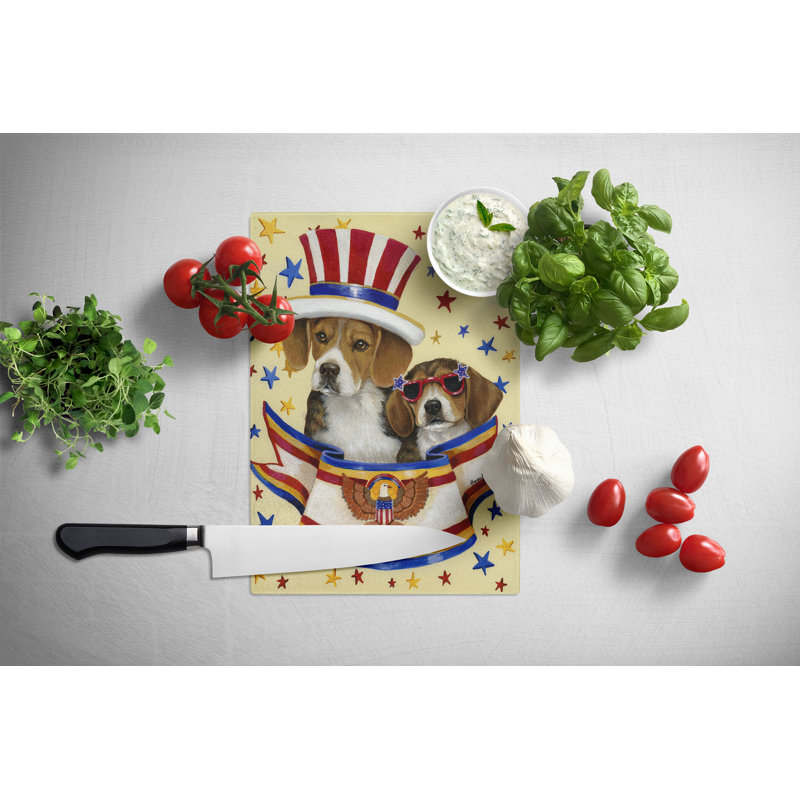 Caroline's Treasures Scottie USA Glass Cutting Board, Beagle