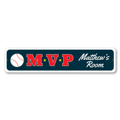 Baseball MVP Custom Aluminum Sign