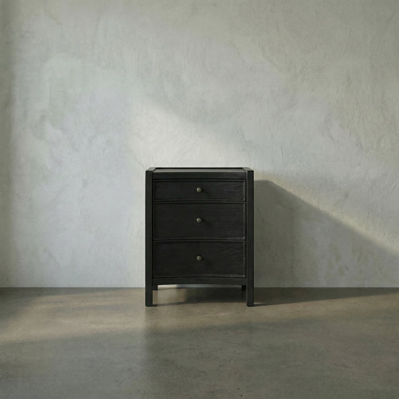 Hampton 24'' W Solid Wood Nightstand, Hand Rubbed Black
