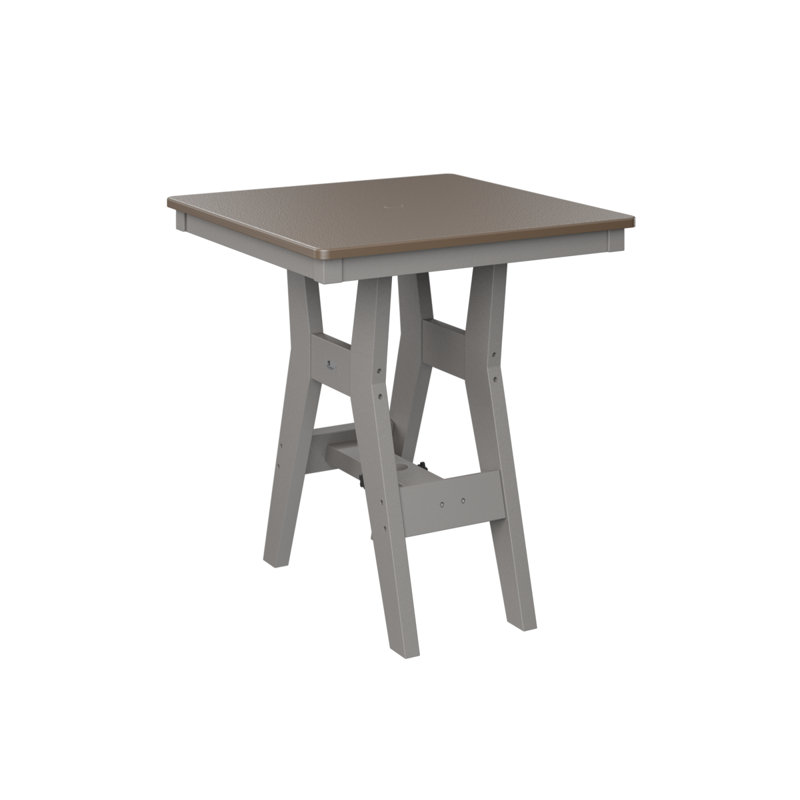 Berlin Gardens Harbor Bar Table, Hammered Top Bronze, 38.87" H x 28" W x 28" D, Light Gray