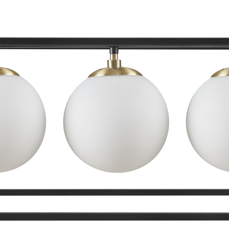 Lustre globe en verre givré 6 lumières