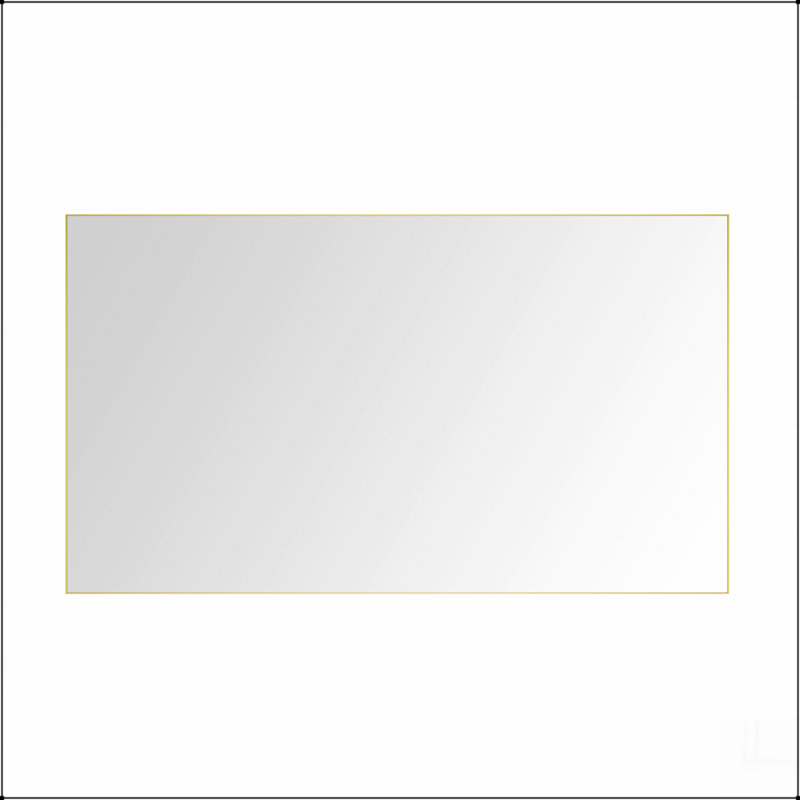 Miroir de salle de bain mural 84 po x 48 po avec cadre en aluminium et miroir mural rectangulaire, 48 po x 84 po, Or brossé