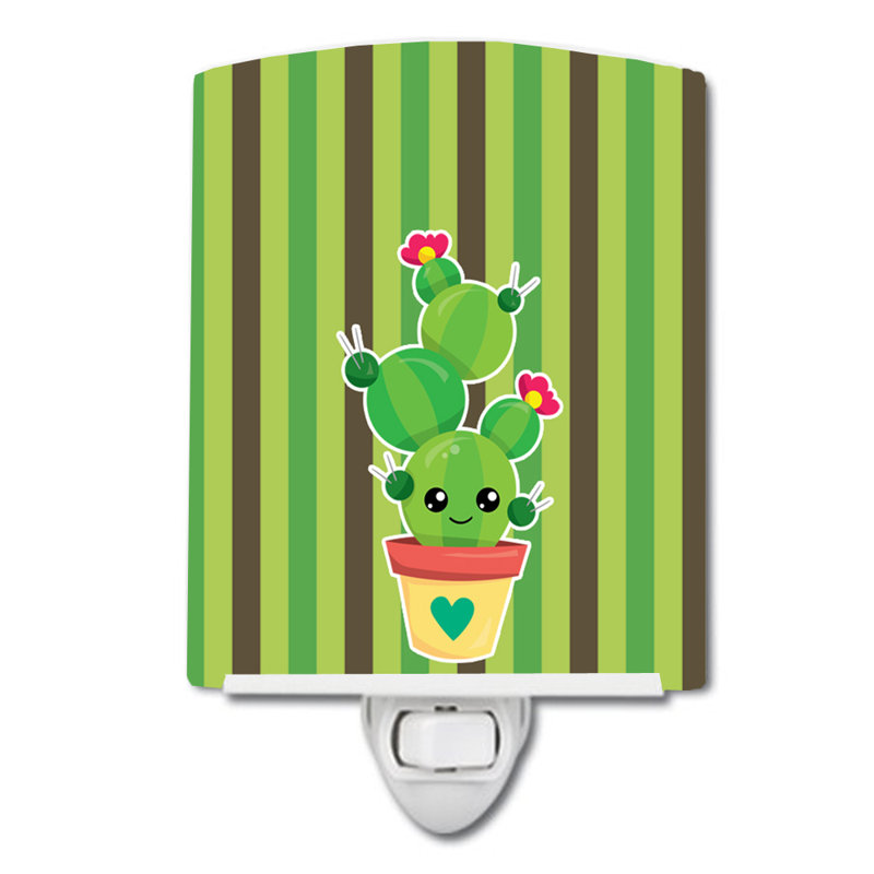 Ampoule de nuit en céramique cactus