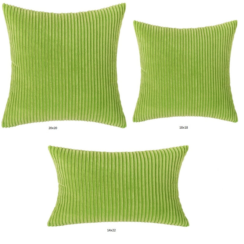 Housse de coussin à rayures, Vert pomme