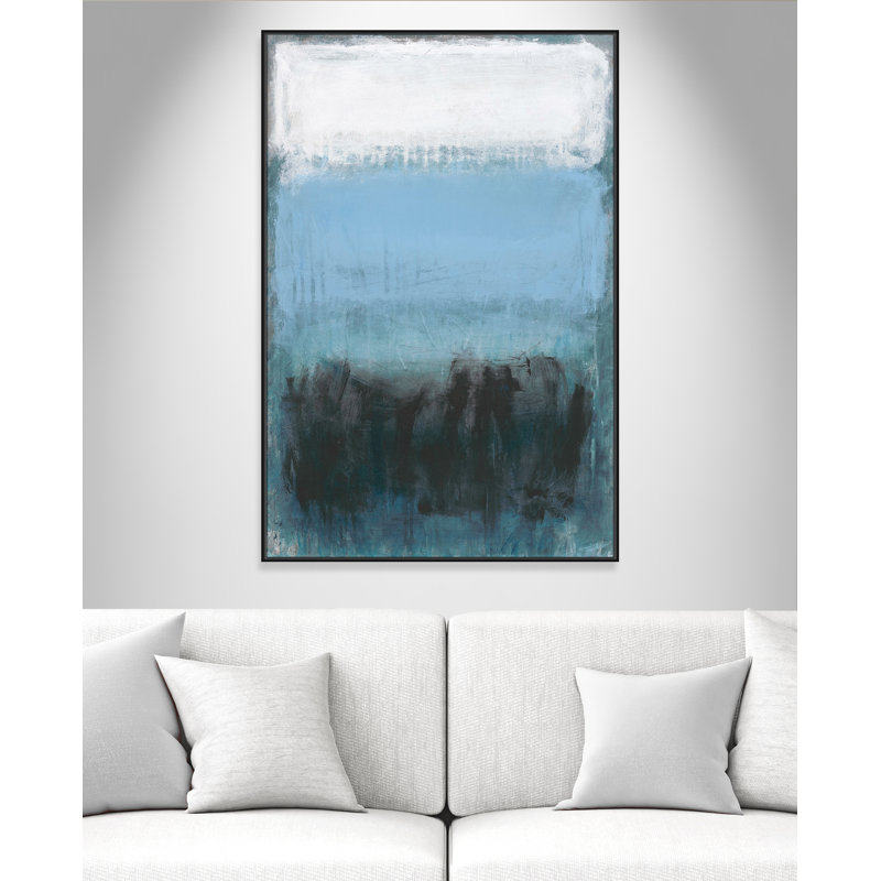 «Arboles Coastal Nightfall» par Filippo Ioco - reproduction, Toile avec cadre noir, Pas de tapis