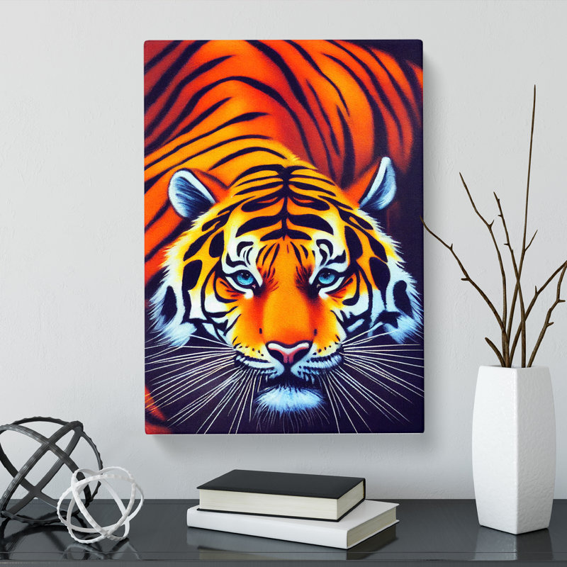 Tiger Retro - Wrapped Canvas, 50cm H x 35cm W x 3cm D