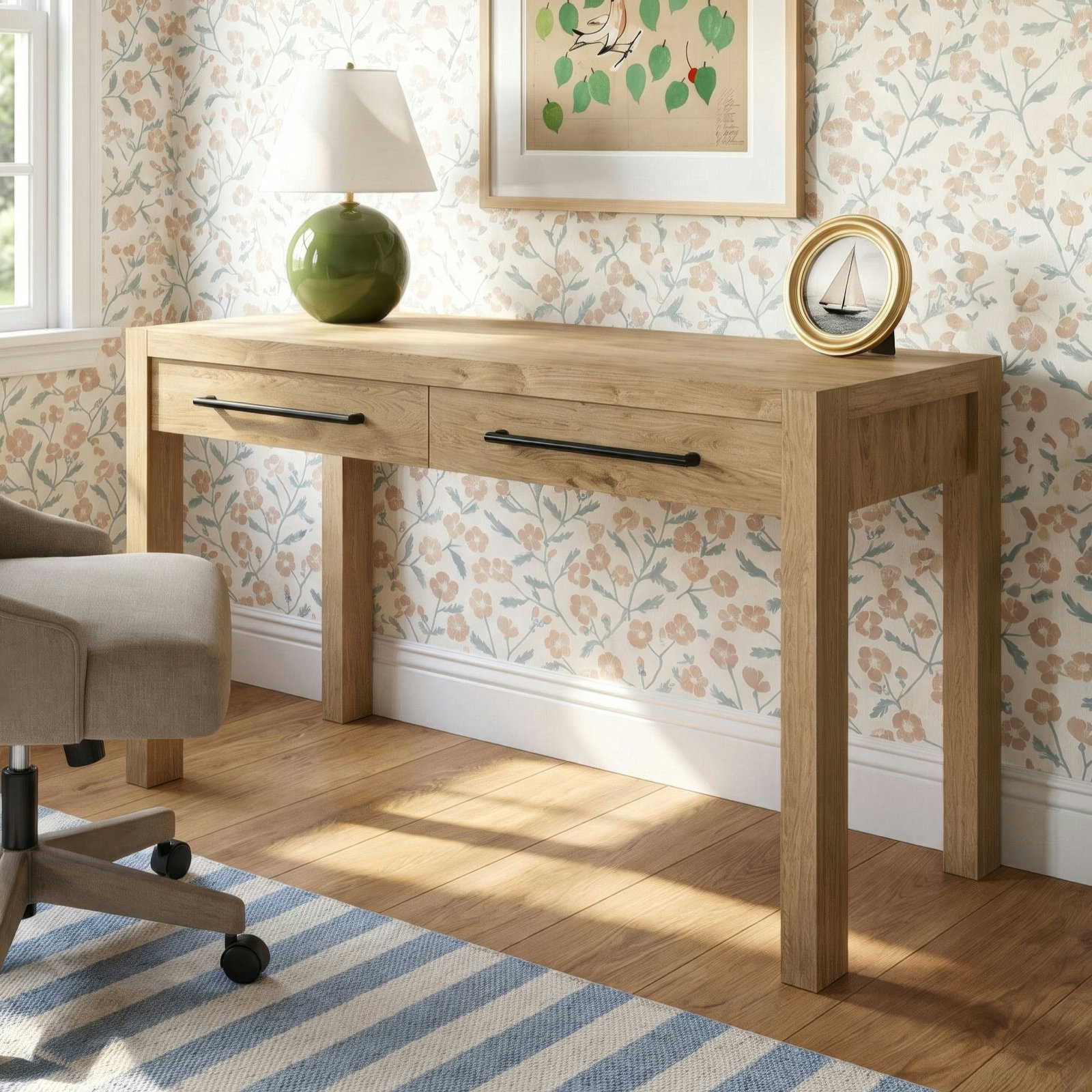 Laroche 54 " Oak Writing Desk