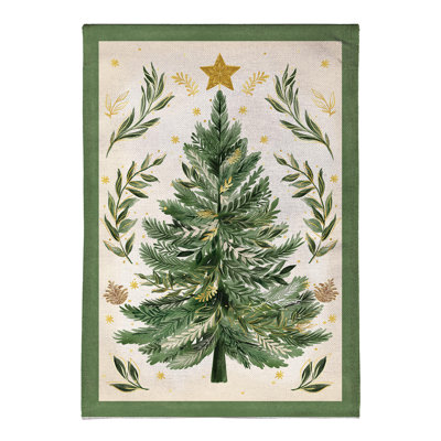 Arbre de Noël avec drapeau de jardin en toile de jute
