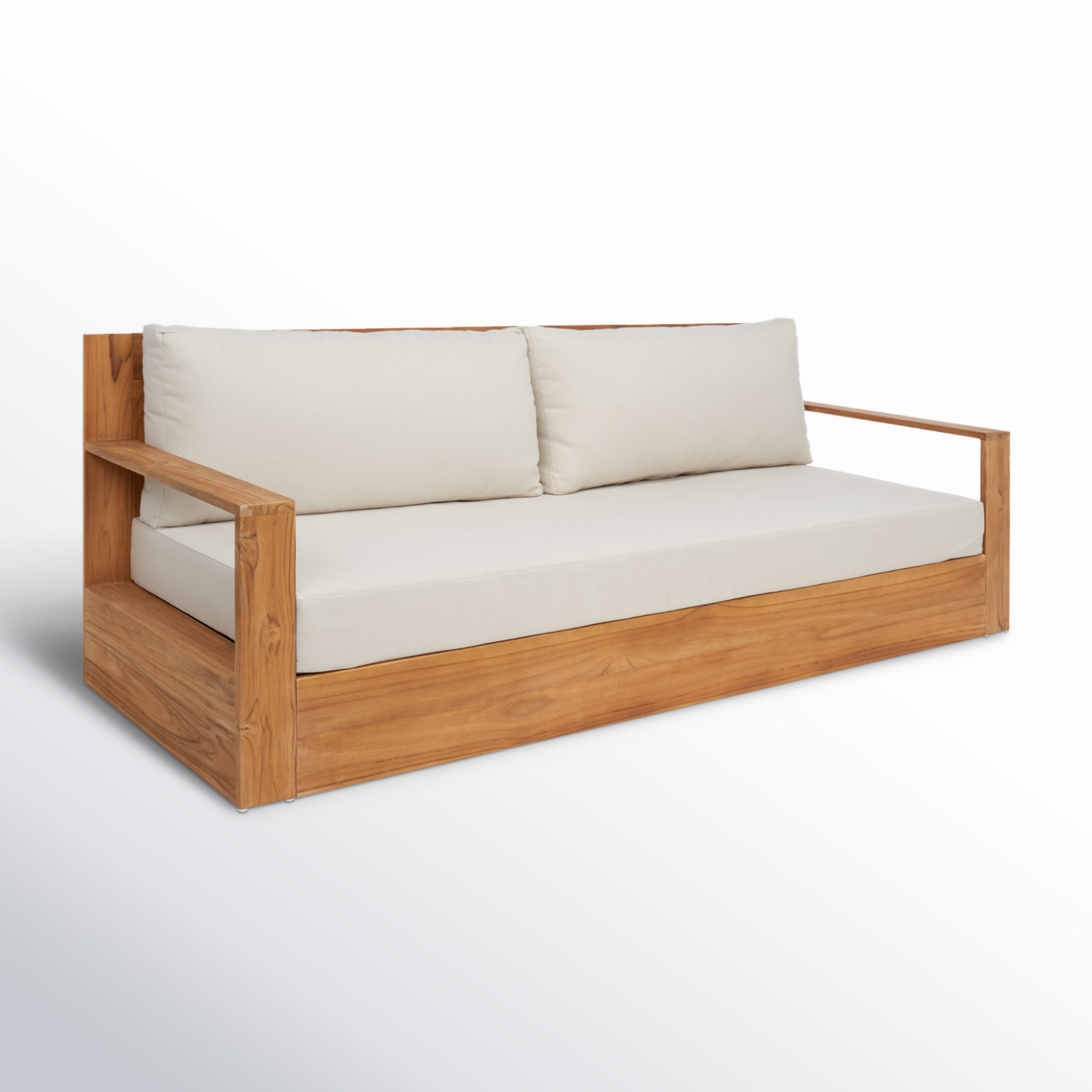 Azul 80" Teak Patio Loveseat, Beige