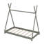 Lit plateforme à baldaquin simple en bois massif avec structure triangulaire-1248445178
