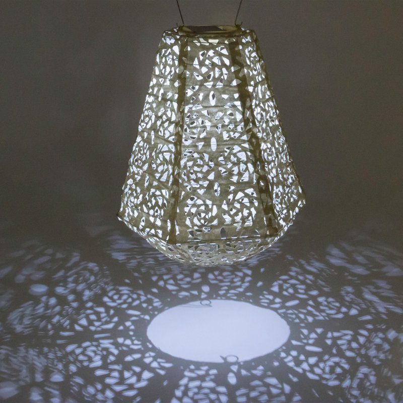 11'' Pearl Tyvek Solar Powered Outdoor Lantern