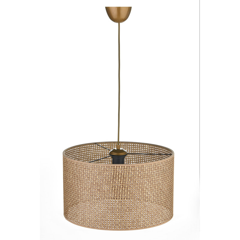 Lustre élégant en rotin, brun | Hauteur réglable de 17,3 à 25,0 pouces | Diamètre du capuchon: 13,8 po, hauteur 7,9 po | Douille E27, 40 W maximum (ampoule non incluse) | Parfait pour la salle à manger, le salon et le vestibule