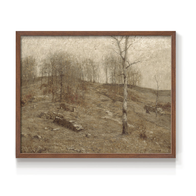 Paysages rétro - DCVII - reproduction encadrée, H 11 po x l 14 po, Noyer