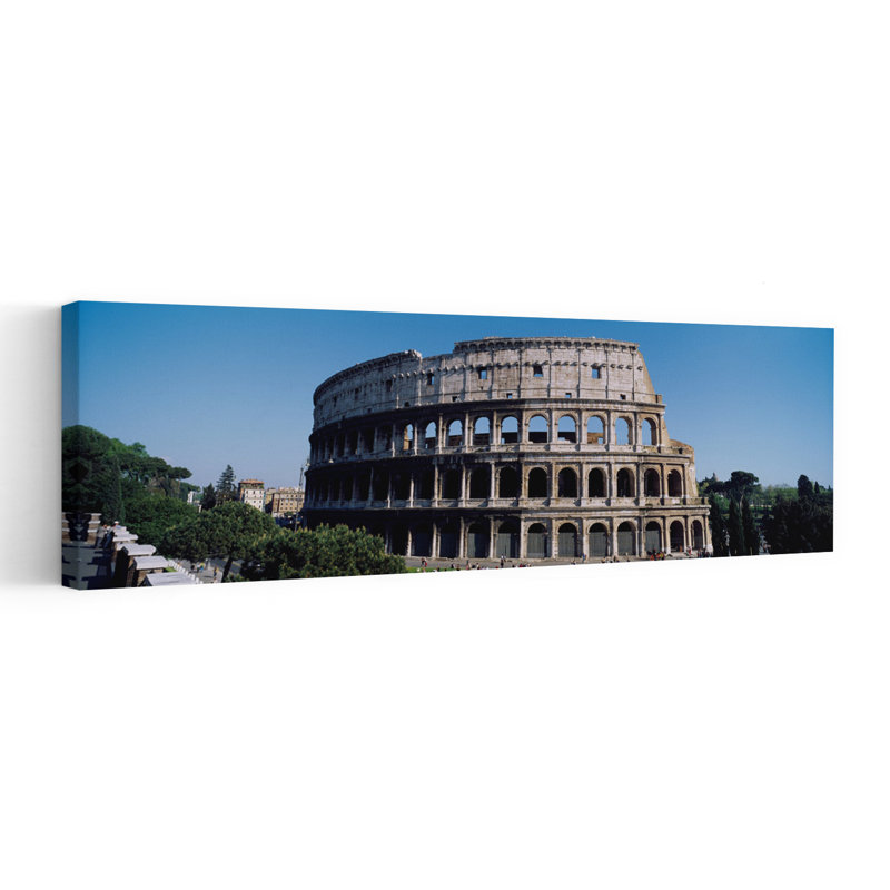 Façade du Colisée, Rome, Italie, architecture contemporaine abstraite, art mural, H 60 po x l 20 po