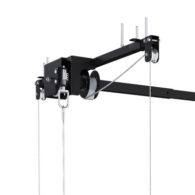 Overhead Garage Storage Rack 4X4 FT For High Ceilings 10-12 FT, 250LBS Capacity All-Steel Construction With Safety Lock (Installation Required, Heavy-Duty Garage Organizer)