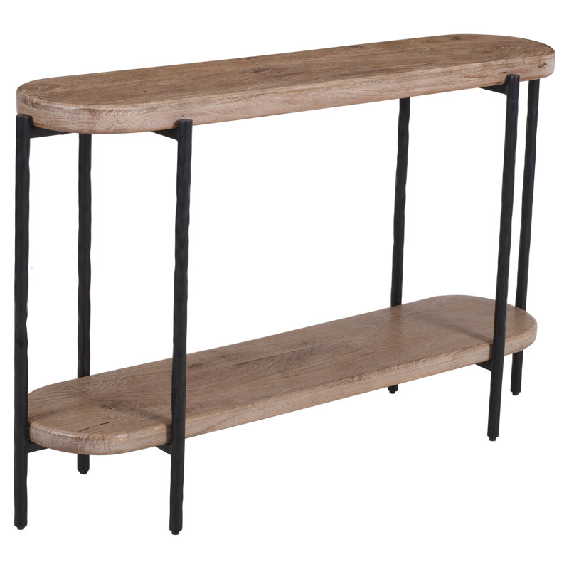 Console en bois massif et fer 52 po - Naturel