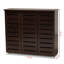 Armoire de rangement pour chaussures 3 portes Adalwin, brun foncé, H 38,34 po x l 44,46 po x P 13,1 po