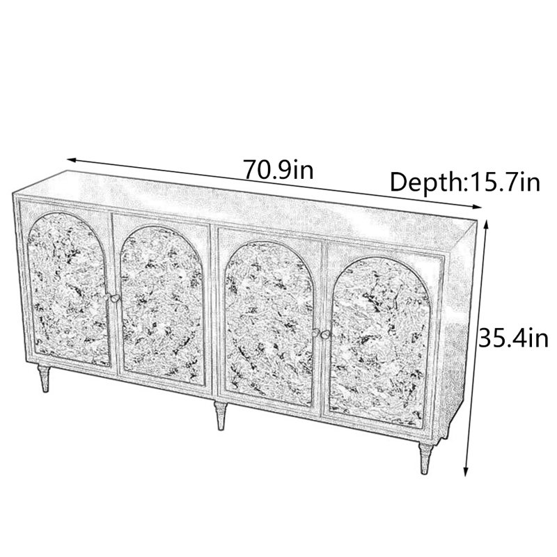 Armoire de couloir rétro en pin massif, Noyer
