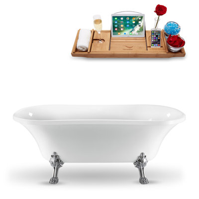 68'' x 33.9'' Freestanding Soaking Acrylic Bathtub