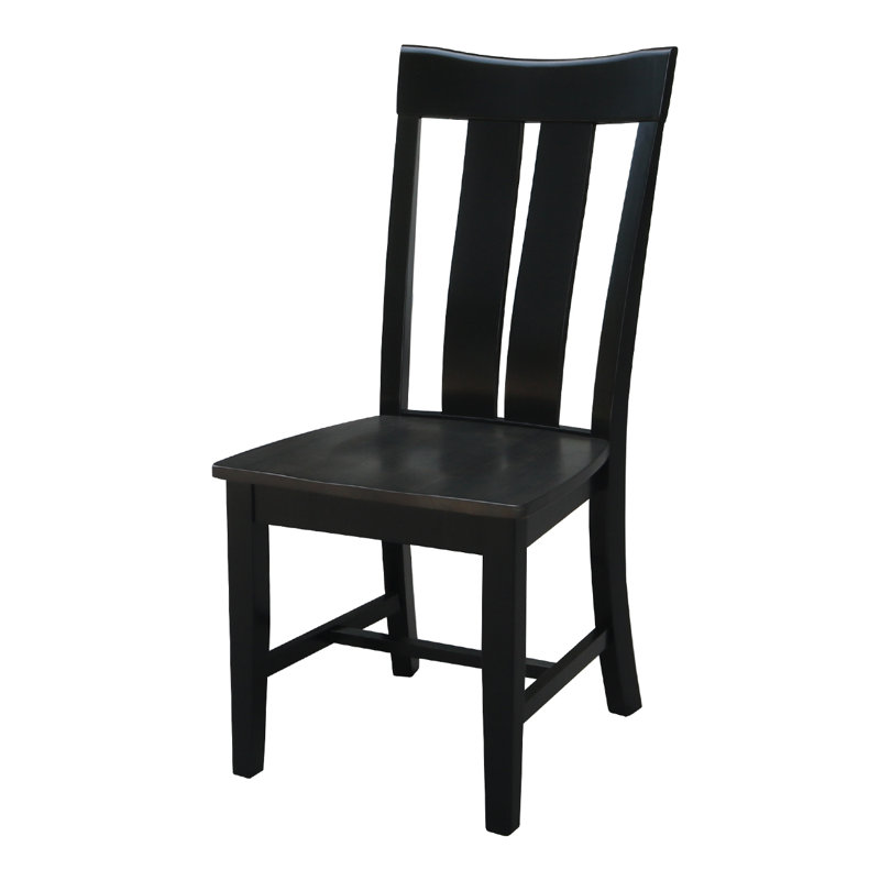  Delisca Solid Wood Side Chair, Coal Black/Washed Black