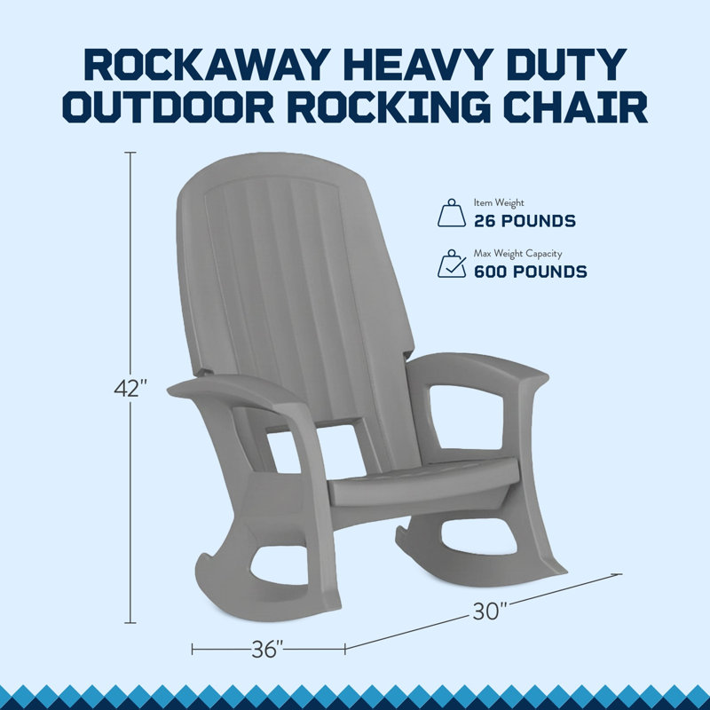 Chaise berçante d'extérieur Rockaway de Semco, Gray
