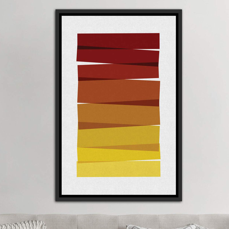 « rayures ii »-impression sur l’image, H 48 po x l 32 po x P 1,5 po, Toile avec cadre noir