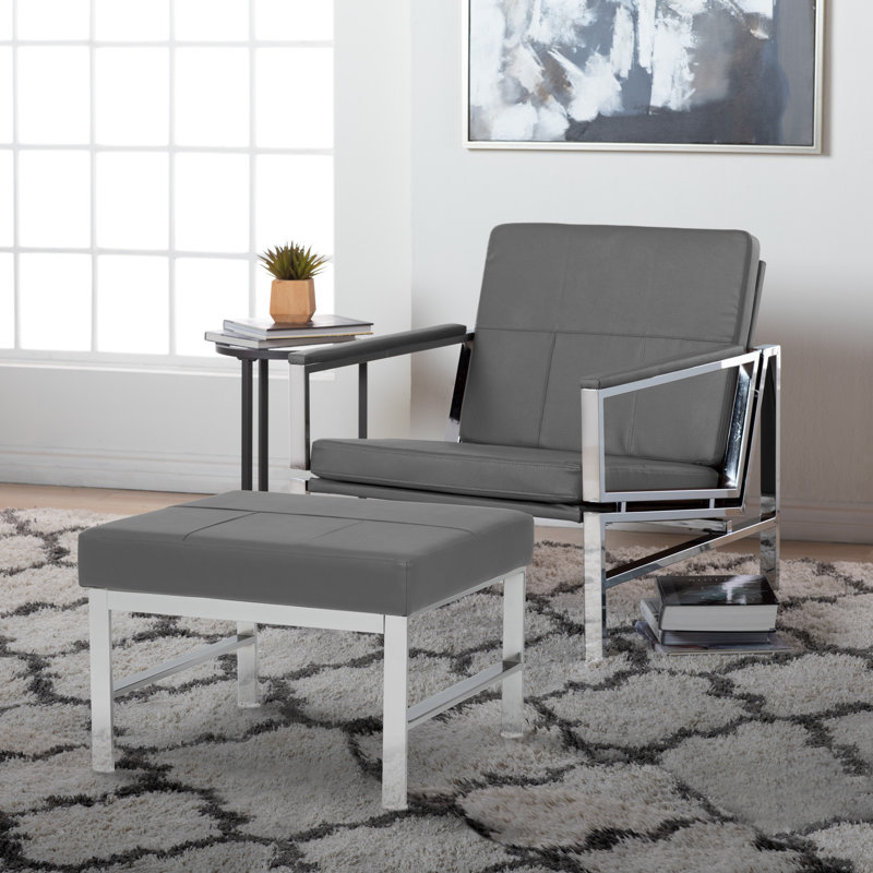Fauteuils d'appoint, Gray Faux Leather