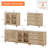 Scarlett Sideboard Buffet Cabinets With 2-Glass Door, 3-In-1 Kitchen Storage Cabinets, Wood Coffee Bar Tables With Adjustable Shelf & 6 Drawers For Dining Room, Living Room, Bedroom, Oak