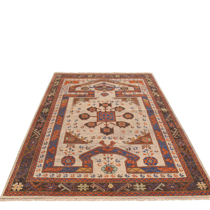 Burano Hand Knotted Wool Geometric Area Rug, Rectangle 10' x 14'