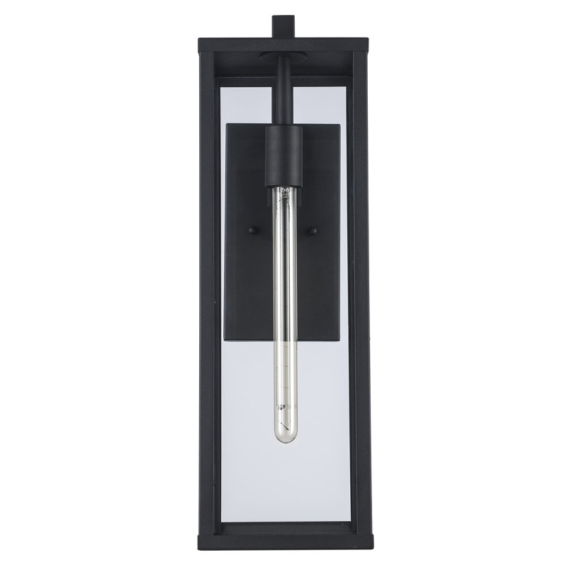 Lanterne murale d'extérieur noire 1 lumière Iddings, H 22,5 po x l 5,1 po x P 7,95 po
