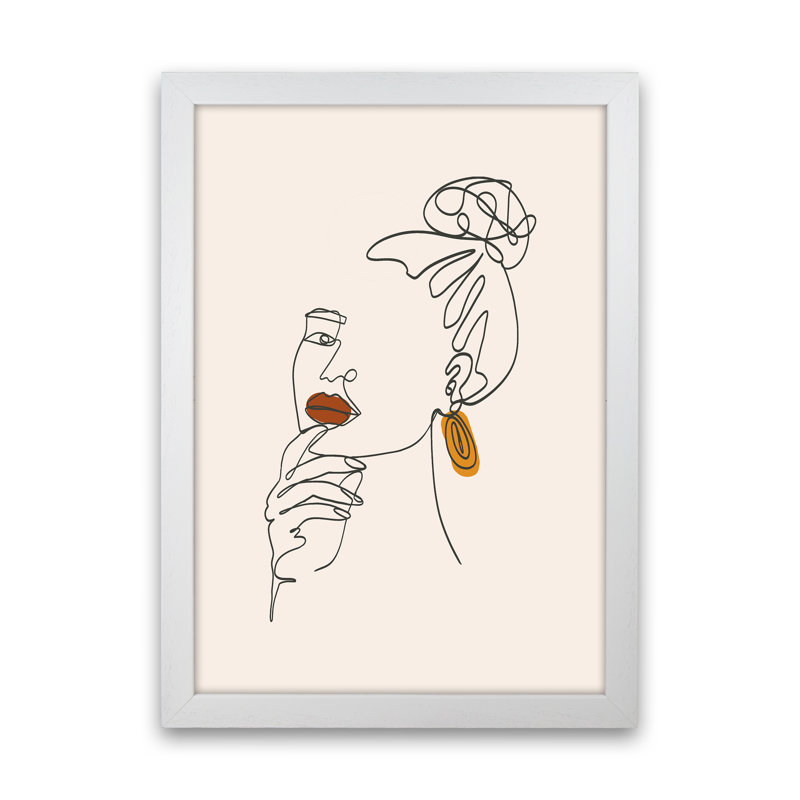 Women Line Art - Print, White Framed, 63cm H x 46cm W x 3cm D
