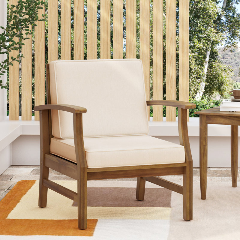 Chaise de patio en bois avec panneaux de lattes élégants, design moderne et élégant de 32,01 lb, poids du produit 27,23 lb