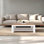 Table basse H 16,20 po avec finition en chêne naturel blanc à 1 tablette pour le salon