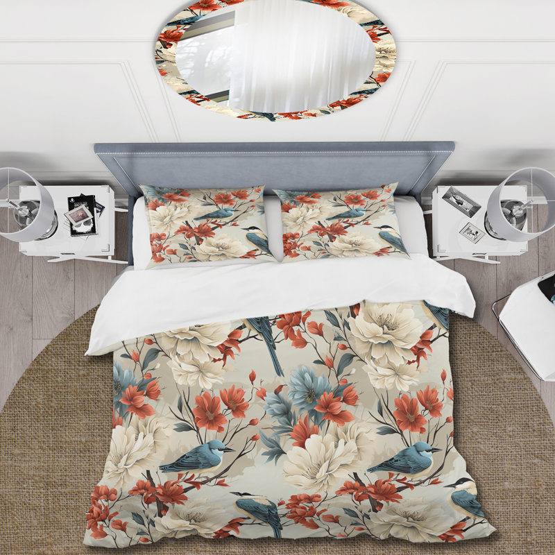 Ensemble de housse de couette beige et rouge, Housse de couette pour très grand lit et 2 très
