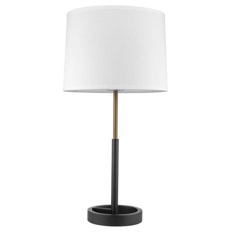 Lampe de table 30 po Agretha, Doré antique et noir mat