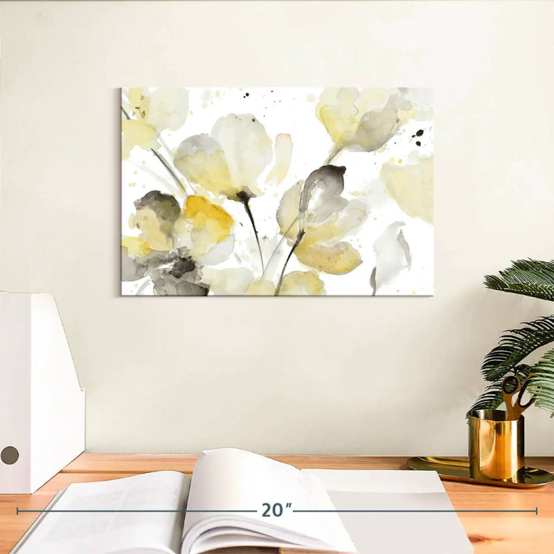 Neutre floral abstrait II, H 8 po x l 12 po