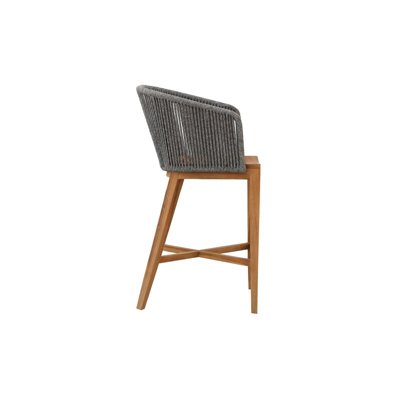 Westlake Outdoor Teak Bar Stool, Gray
