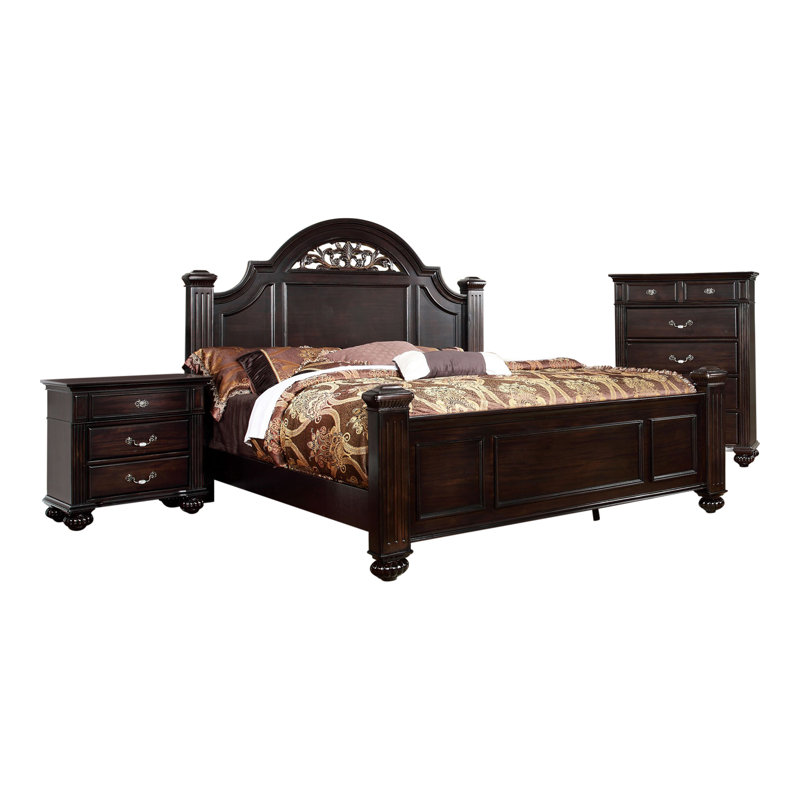 Ensemble de chambre à coucher traditionnelle 3 pièces Aime, Grand