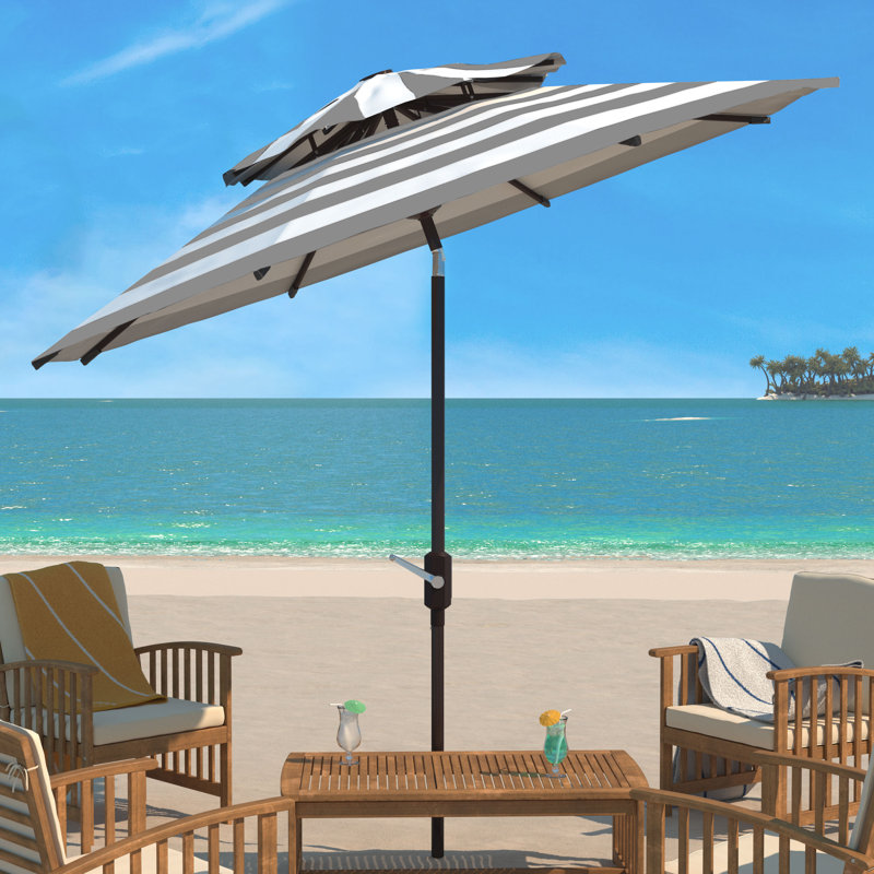 Parasol de plage 8,5 pi Torrens, Gris / Blanc