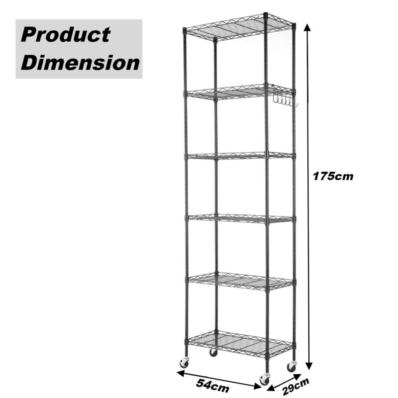 Newmans 54cm W Powder Coated Steel Shelving Unit, Black