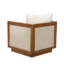Fauteuil club en acacia et textilene Paola, beige